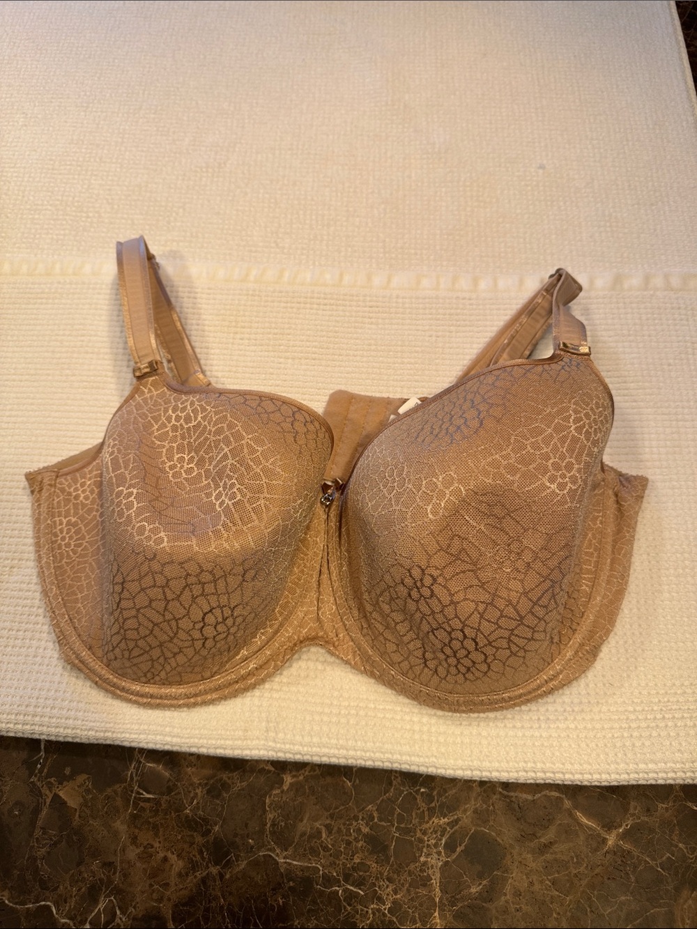 Chantelle Tan Lace-Accent Full Coverage Bra